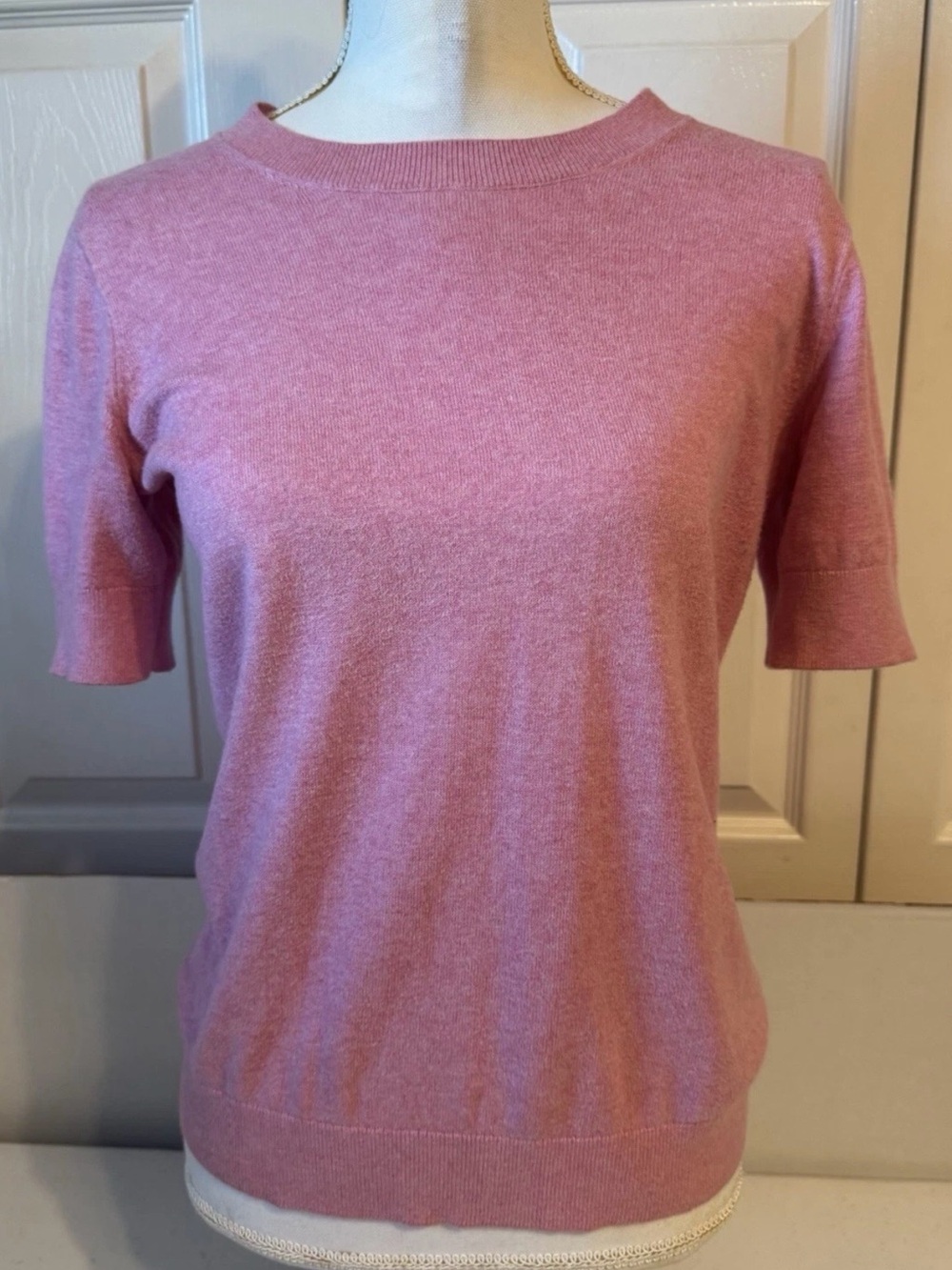 J.Crew With Cashmere Pink Short Sleeve Crewneck Sweater Women’s XS